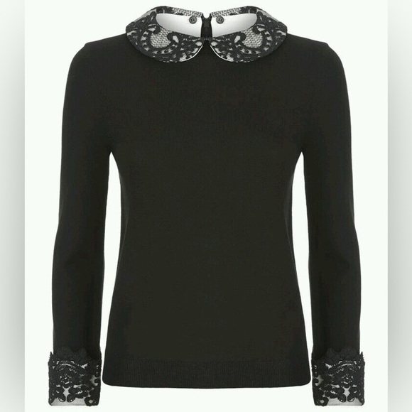 Alice + Olivia Sweaters - Alice + Olivia Lynda Sweater Peter Pan Collar Cuff Wool